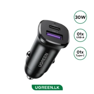 UGREEN 30W Type-C + USB Dual Port Car Charger – EC305